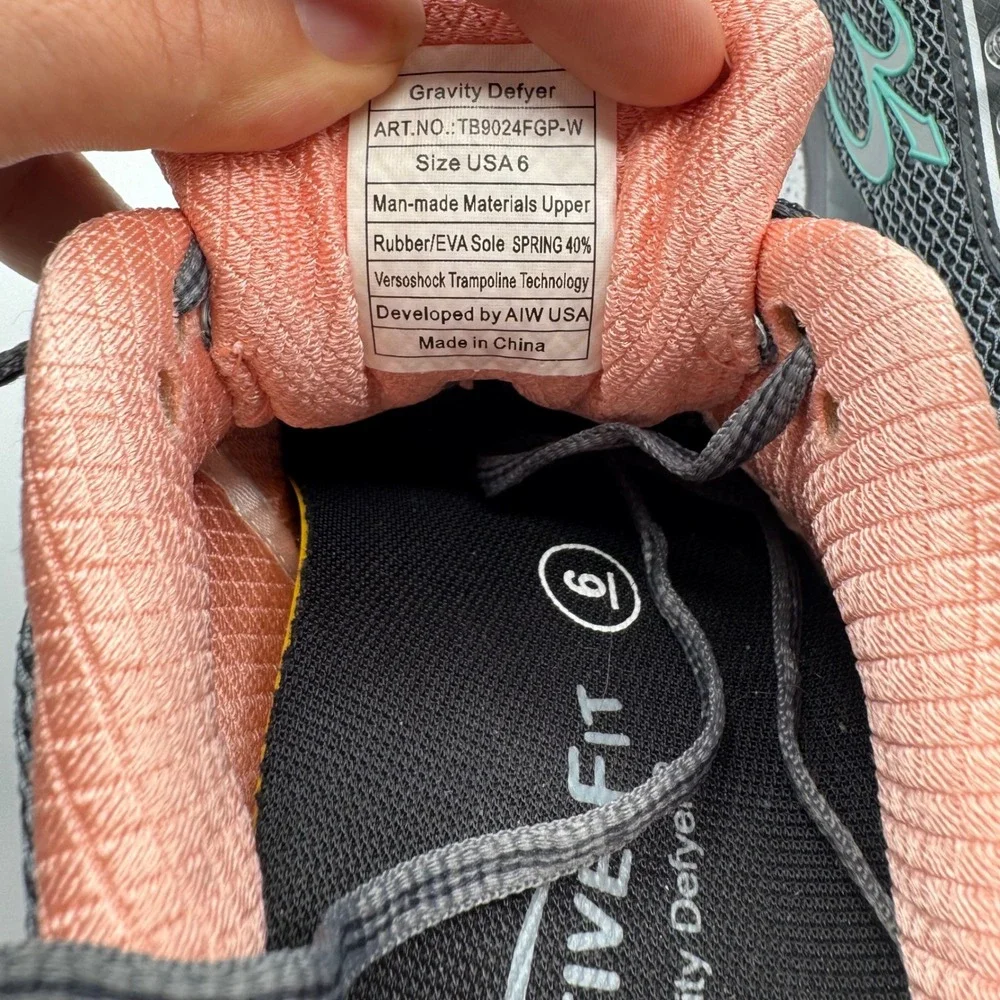 Gravity Defyer G-Defy Ion Grey Pink Walking Shoes Womens 6